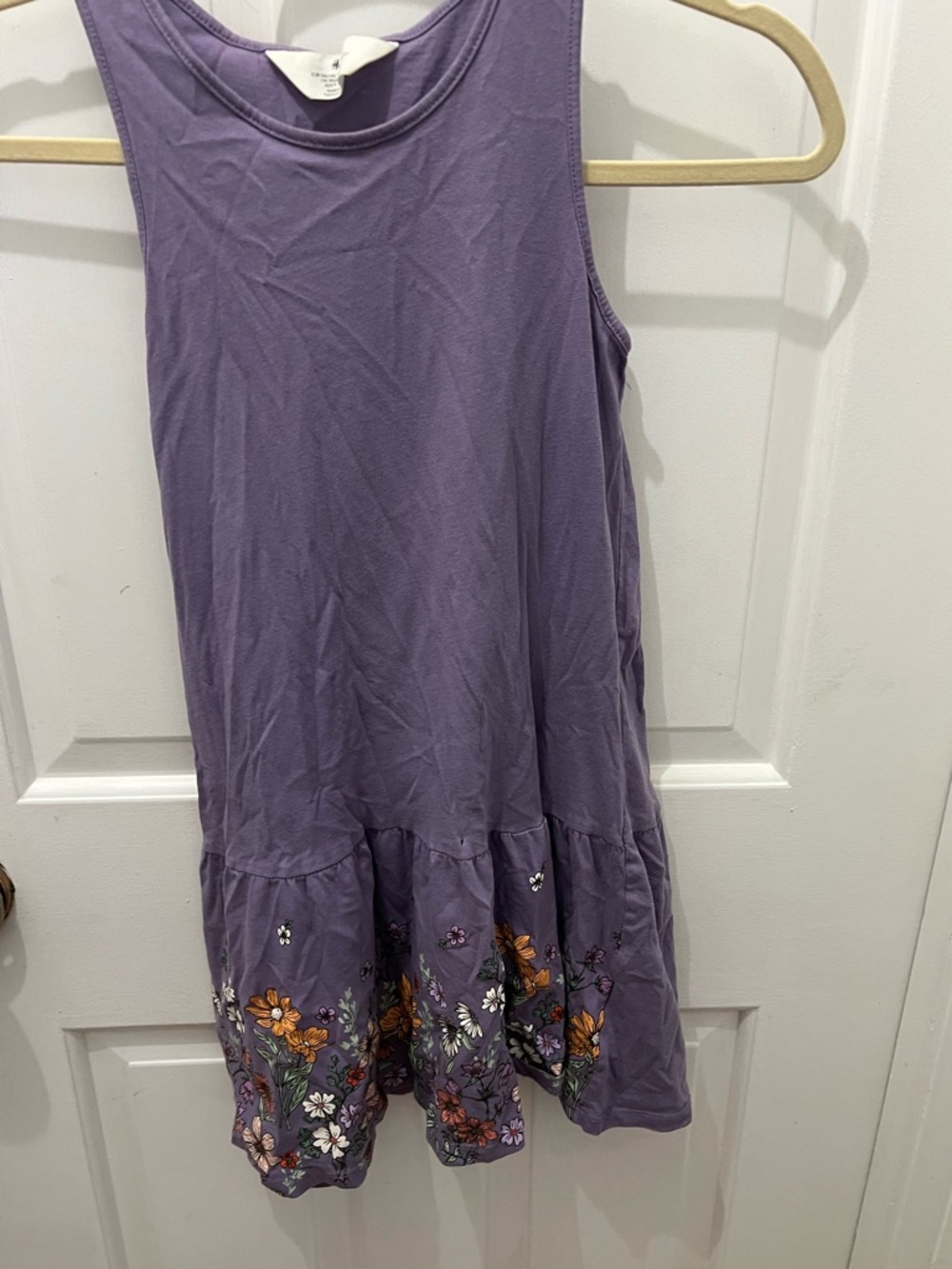 H&M Purple Sleeveless Dress with Floral Hem